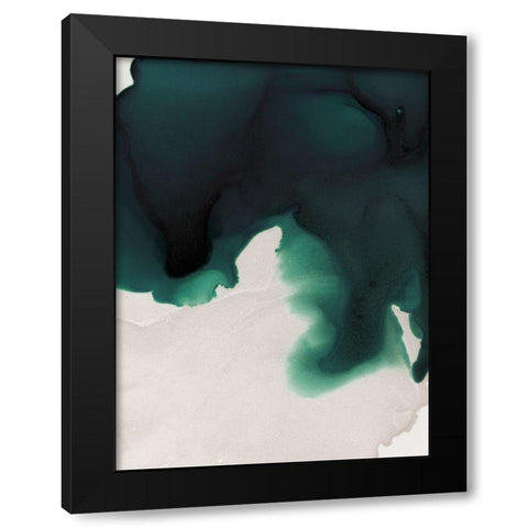 Swell Emerald Black Modern Wood Framed Art Print with Double Matting by Urban Road