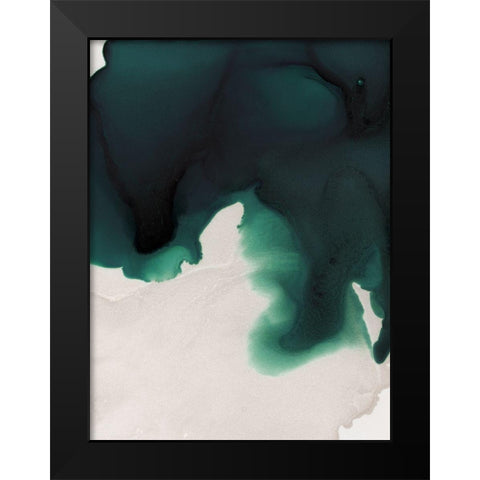 Swell Emerald Black Modern Wood Framed Art Print by Urban Road