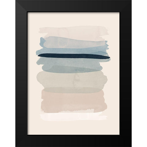 Lines in the Sand Black Modern Wood Framed Art Print by Urban Road