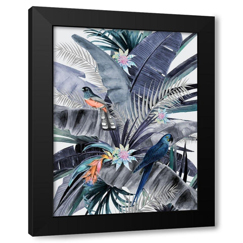 Paradise Dusk Black Modern Wood Framed Art Print with Double Matting by Urban Road