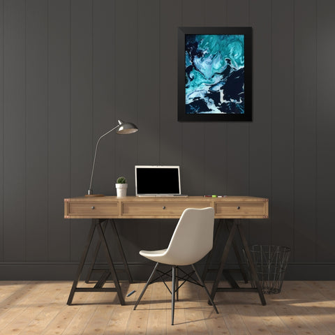 Lunar Black Modern Wood Framed Art Print by Urban Road