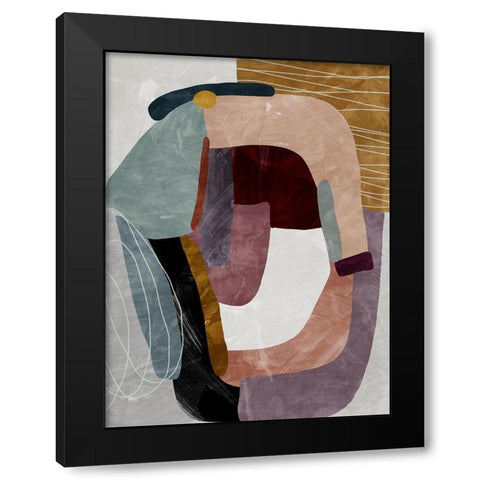 Concentric II  Black Modern Wood Framed Art Print with Double Matting by Urban Road