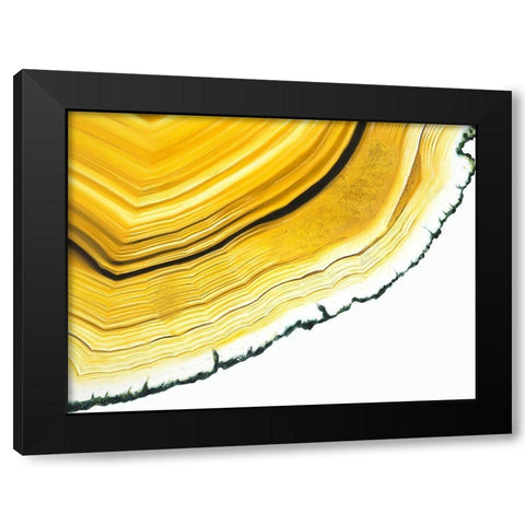 Agate Section Black Modern Wood Framed Art Print with Double Matting by Urban Road