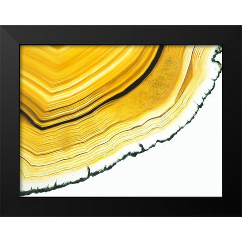 Agate Section Black Modern Wood Framed Art Print by Urban Road