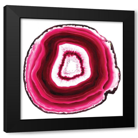 Agate Slice pink Black Modern Wood Framed Art Print with Double Matting by Urban Road