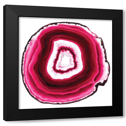 Agate Slice pink Black Modern Wood Framed Art Print by Urban Road