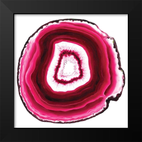 Agate Slice pink Black Modern Wood Framed Art Print by Urban Road