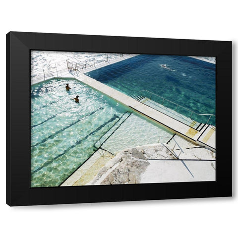 Bondi Black Modern Wood Framed Art Print with Double Matting by Urban Road