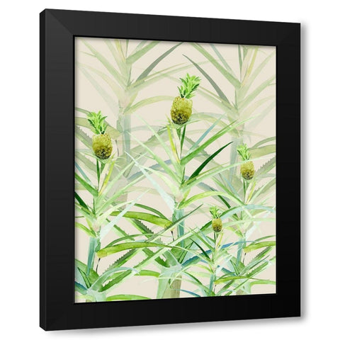 Jagged Little Ananas Black Modern Wood Framed Art Print with Double Matting by Urban Road