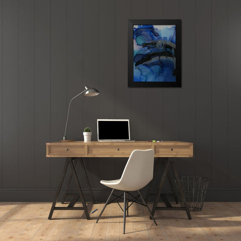 Ocean Blues Black Modern Wood Framed Art Print by Urban Road