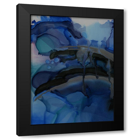 Ocean Blues Black Modern Wood Framed Art Print by Urban Road