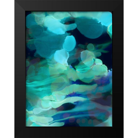 Green Lights Black Modern Wood Framed Art Print by Urban Road