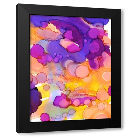 Violets and Sunflowers Black Modern Wood Framed Art Print with Double Matting by Urban Road