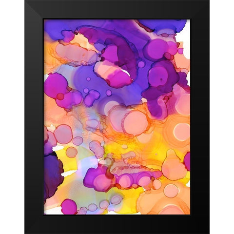 Violets and Sunflowers Black Modern Wood Framed Art Print by Urban Road