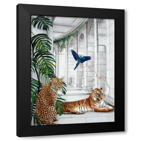 Big Cat Club Art Print Black Modern Wood Framed Art Print with Double Matting by Urban Road