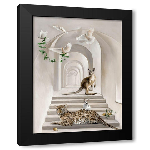 Menagerie Art Print Black Modern Wood Framed Art Print by Urban Road