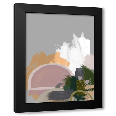 Half Moon Art Print Black Modern Wood Framed Art Print with Double Matting by Urban Road