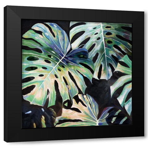 Midnight Monstera I Art Print Black Modern Wood Framed Art Print by Urban Road