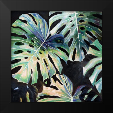 Midnight Monstera I Art Print Black Modern Wood Framed Art Print by Urban Road