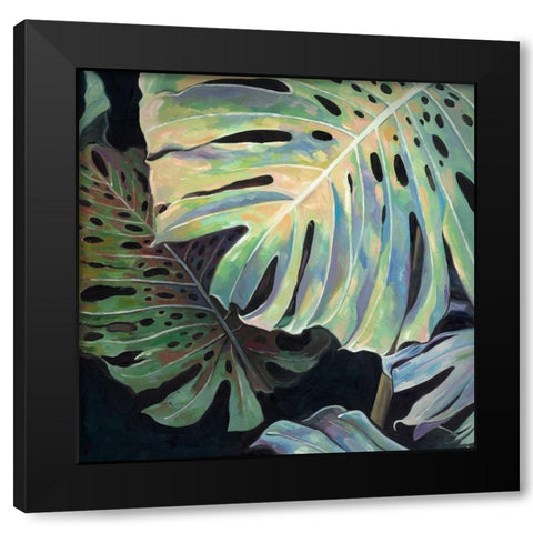 Midnight Monstera II Art Print Black Modern Wood Framed Art Print by Urban Road