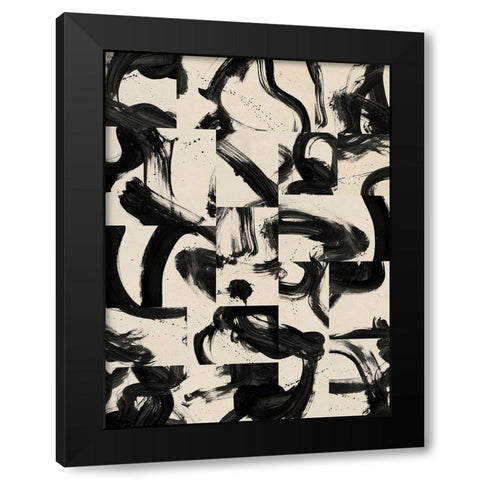 Pompeii Black  Black Modern Wood Framed Art Print with Double Matting by Urban Road