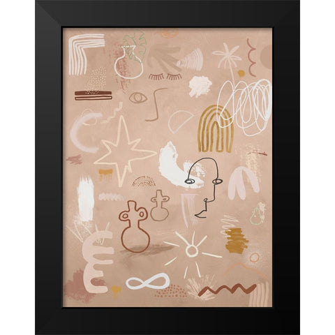 Cave Drawings Black Modern Wood Framed Art Print by Urban Road