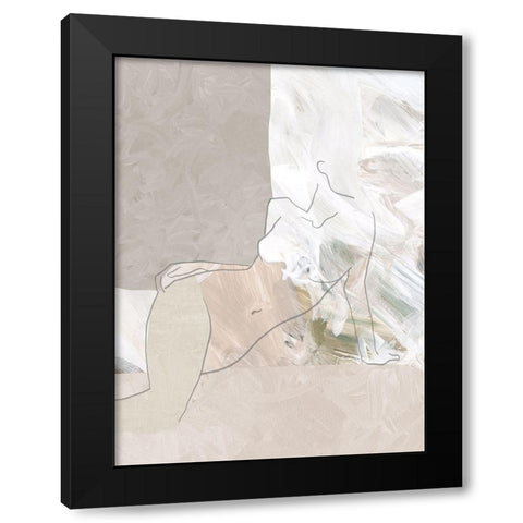 Delicate Black Modern Wood Framed Art Print by Urban Road