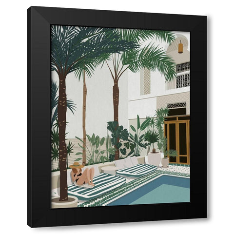 Vacationing Veronica Black Modern Wood Framed Art Print with Double Matting by Urban Road
