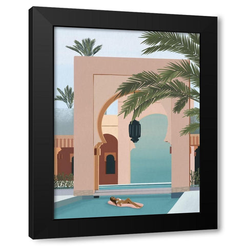 Lilo Lola Black Modern Wood Framed Art Print by Urban Road