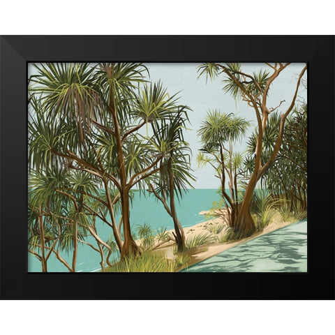 Sunshine Coast Black Modern Wood Framed Art Print by Urban Road