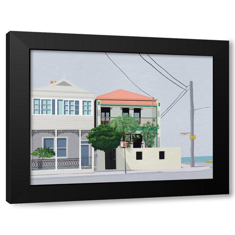 Parnell Place Black Modern Wood Framed Art Print with Double Matting by Urban Road