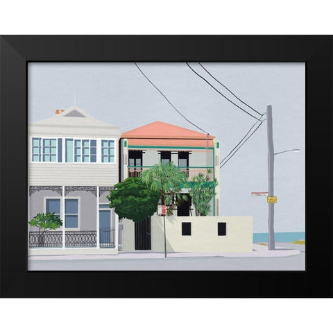 Parnell Place Black Modern Wood Framed Art Print by Urban Road