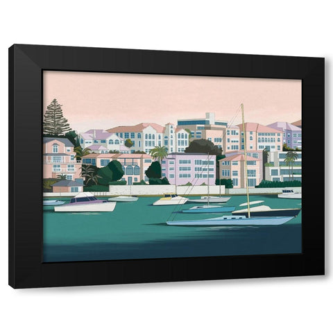 Yacht Club Canvas Art Print Black Modern Wood Framed Art Print with Double Matting by Urban Road