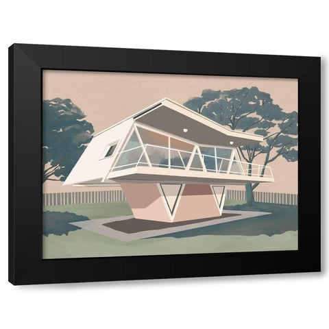 Futura House Black Modern Wood Framed Art Print with Double Matting by Urban Road