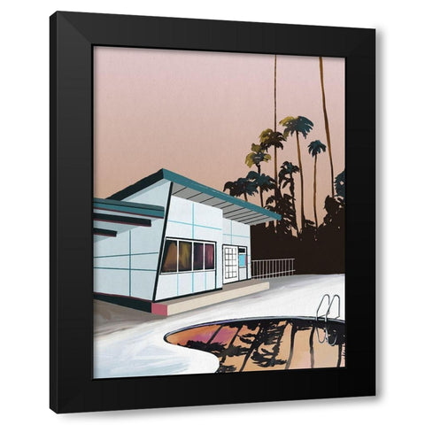Sunset Drive Black Modern Wood Framed Art Print by Urban Road