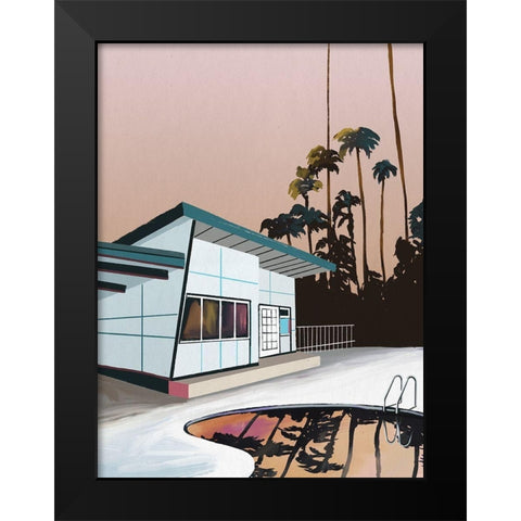 Sunset Drive Black Modern Wood Framed Art Print by Urban Road