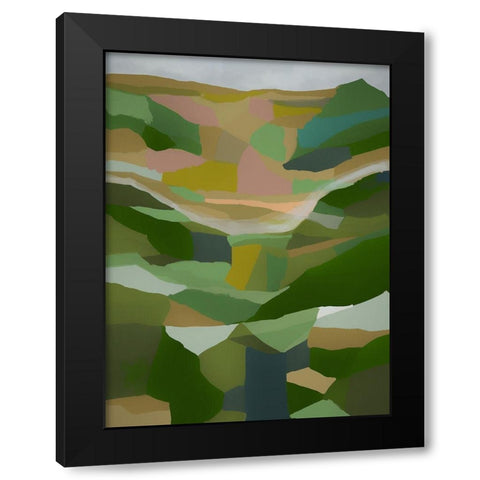 Tablelands Black Modern Wood Framed Art Print with Double Matting by Urban Road