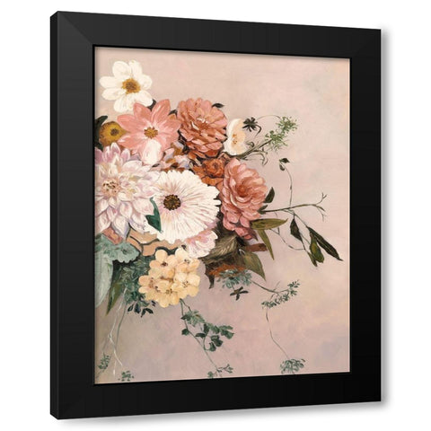 Terracotta Petals Black Modern Wood Framed Art Print with Double Matting by Urban Road