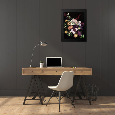 Fruit and Flowers Black Modern Wood Framed Art Print by Urban Road