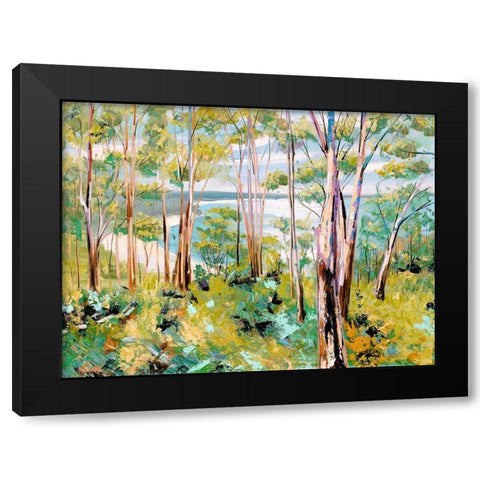 Through the Trees Black Modern Wood Framed Art Print by Urban Road