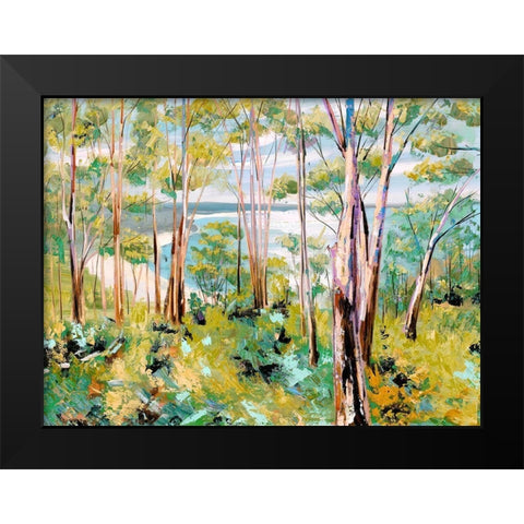 Through the Trees Black Modern Wood Framed Art Print by Urban Road