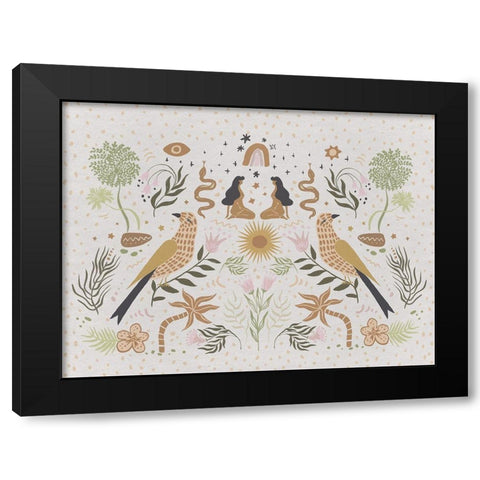 Songbird Salutations Black Modern Wood Framed Art Print with Double Matting by Urban Road