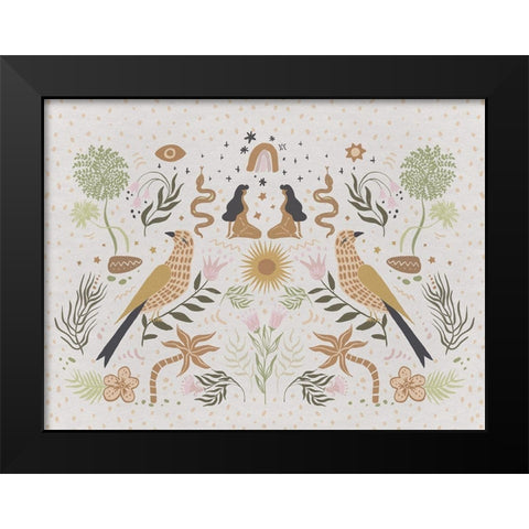 Songbird Salutations Black Modern Wood Framed Art Print by Urban Road