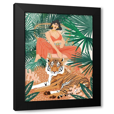 Easy Tiger Black Modern Wood Framed Art Print by Urban Road