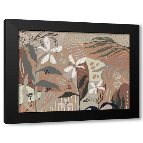 Patchwork Posies Black Modern Wood Framed Art Print with Double Matting by Urban Road