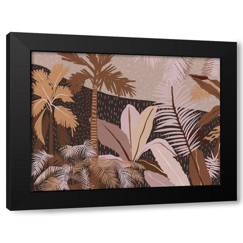 Dark Tropics Black Modern Wood Framed Art Print with Double Matting by Urban Road