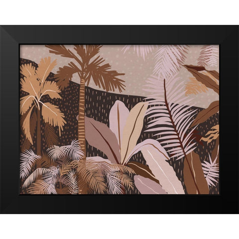 Dark Tropics Black Modern Wood Framed Art Print by Urban Road