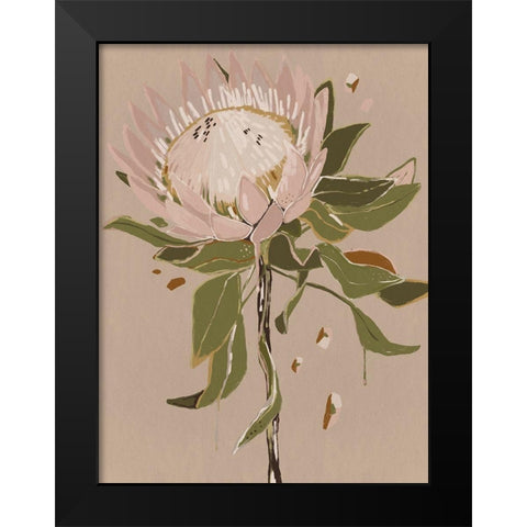 Neutral Protea Black Modern Wood Framed Art Print by Urban Road