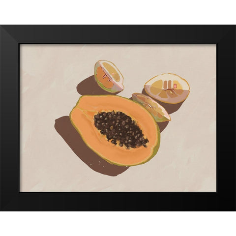 Oh my Papaya! Black Modern Wood Framed Art Print by Urban Road