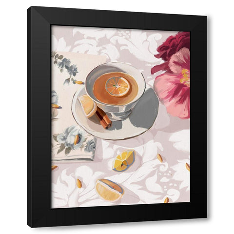 A Cup of Tea Black Modern Wood Framed Art Print by Urban Road